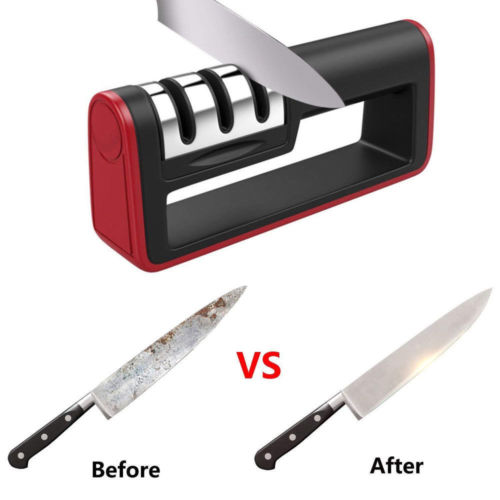 3 Stages Multifunctional Knife Sharpener Handle Hard Carbide Ceramic Sharpening Stone Household Sharpener Tools Household