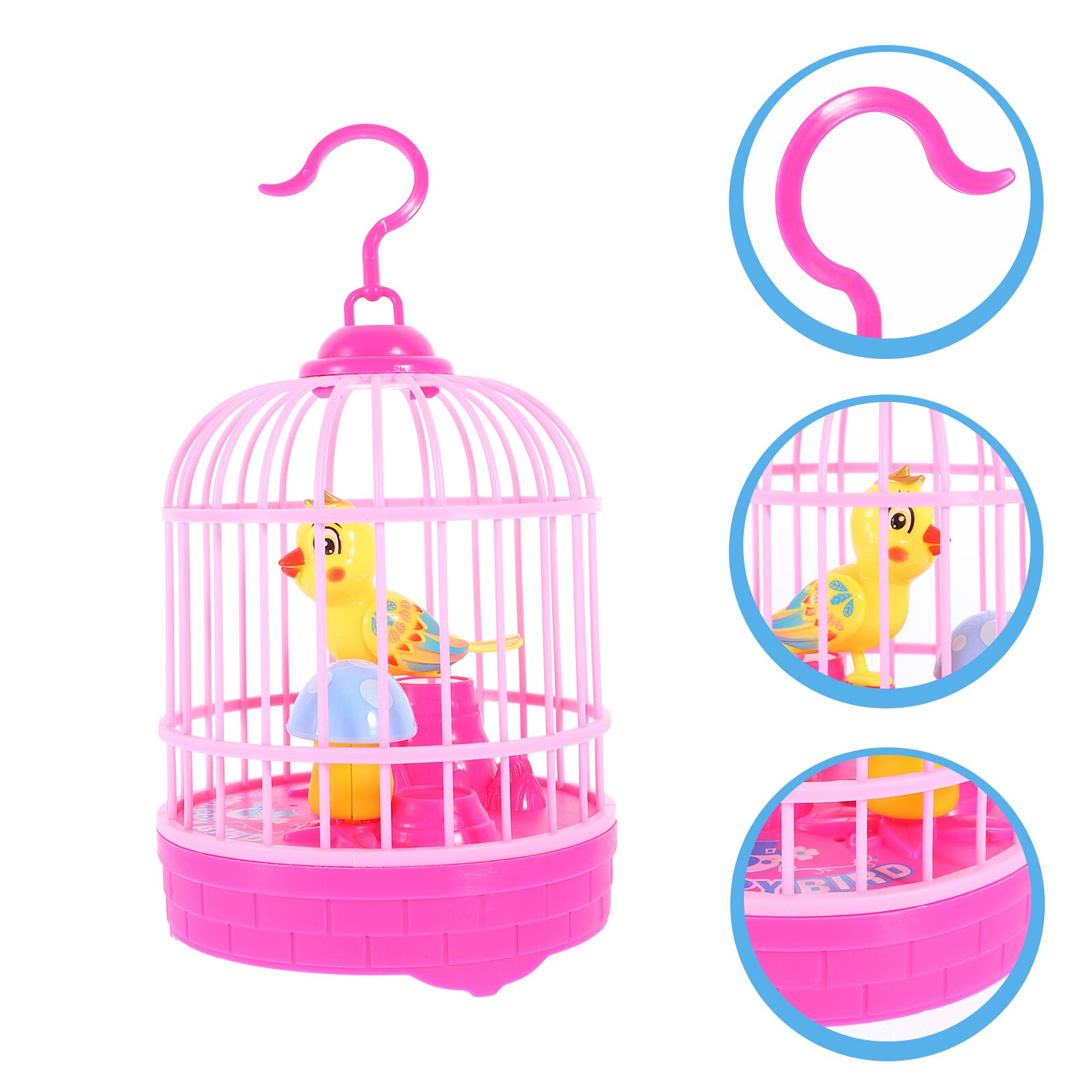 1 Set Interaction Light Artificial Bird Singing Bird Voice Control Bird Plaything: Rosy