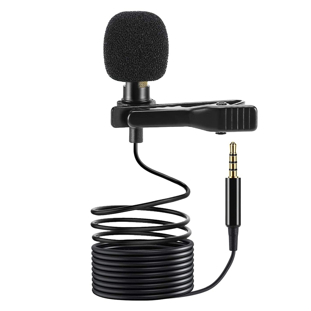 Mini Professionals Jack Clip-on Tie Collar Microphone 3.5mm Jack Plug Mic Stereo Mini Wired External Microphone for PC Phones: A