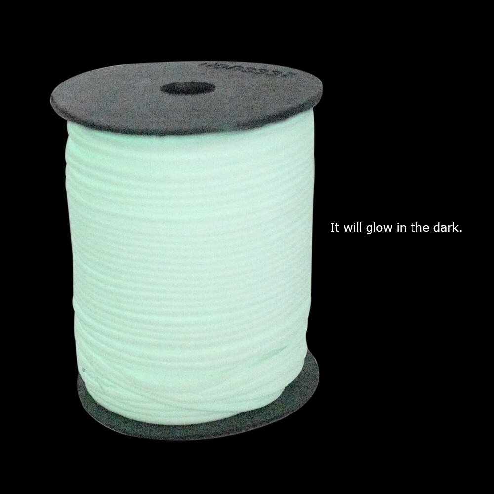 100 Meter 2Mm Diameter 3 Strengen Glow In The Dark Paracord Parachute Cord Lichtgevende Lanyard Tent Wind Touw Guyline waslijn