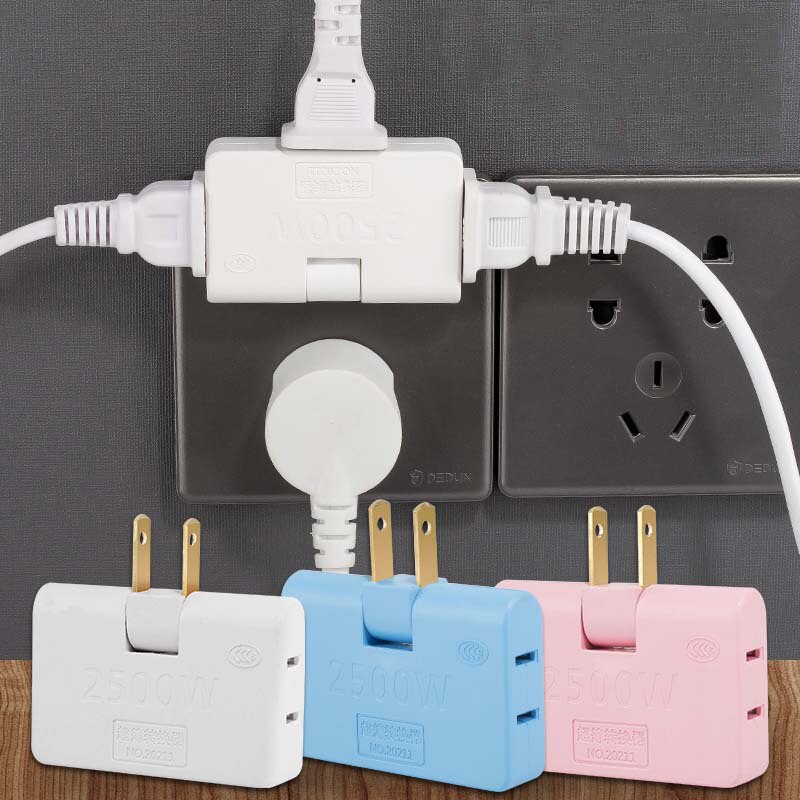 One In Three 180 Degree Rotatable Socket Converter Extension Multi-Plug Distributor Portable Wireless Charging Socket Adapter