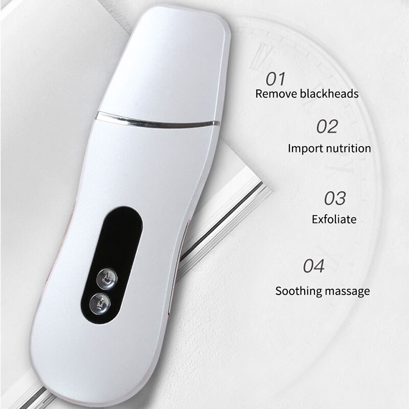 Limpiador ultrasónico de piel, limpieza por vibración, eliminación de poros, eliminación de suciedad, puntos negros, arrugas, masajeador Facial calmante, herramienta para pelar la piel