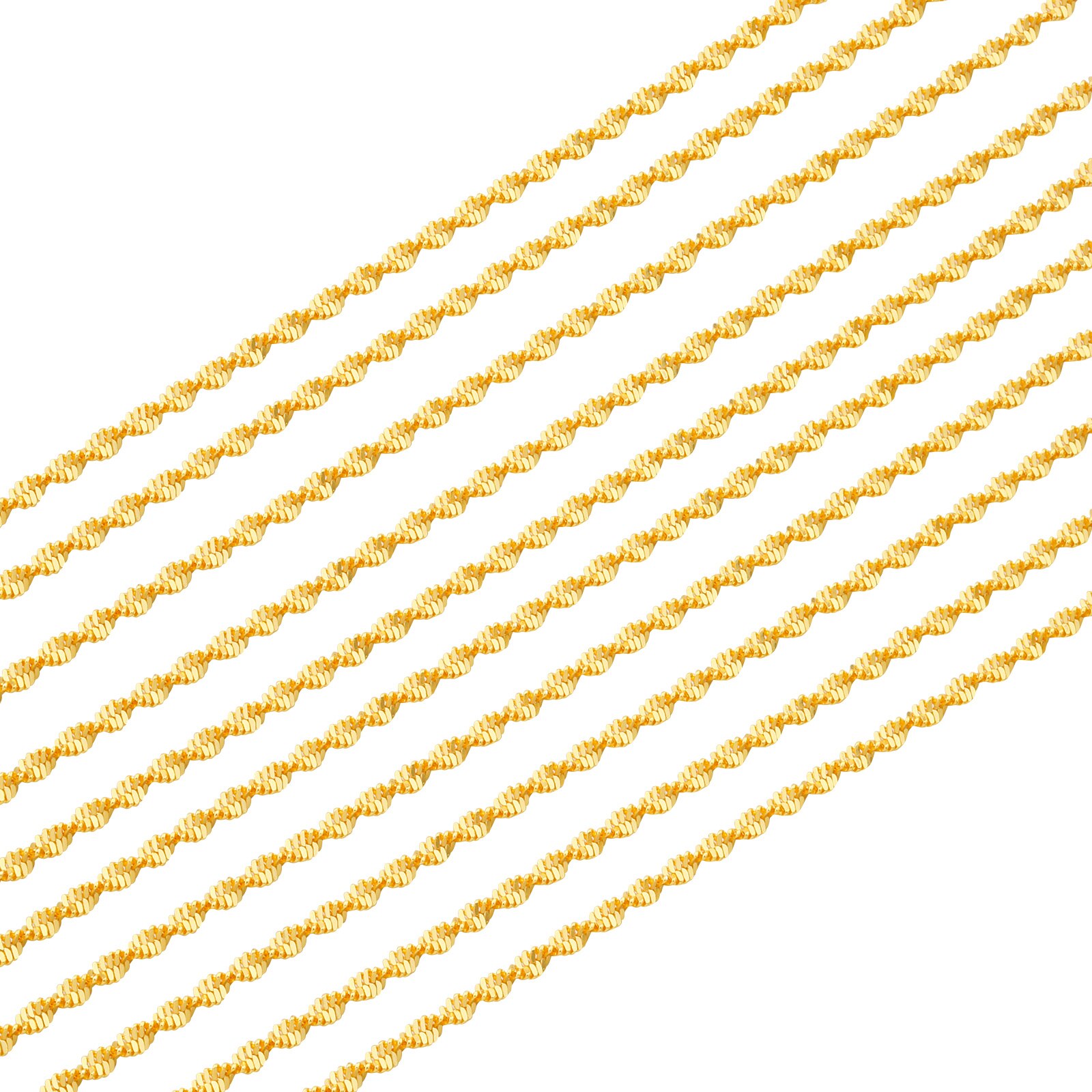 Mode-sieraden 16 &quot;-30&quot; Gold Filled Dubbele Water Wave Ketting Chain Vrouwen Ketting Karabijn Wedding party 2.5Mm