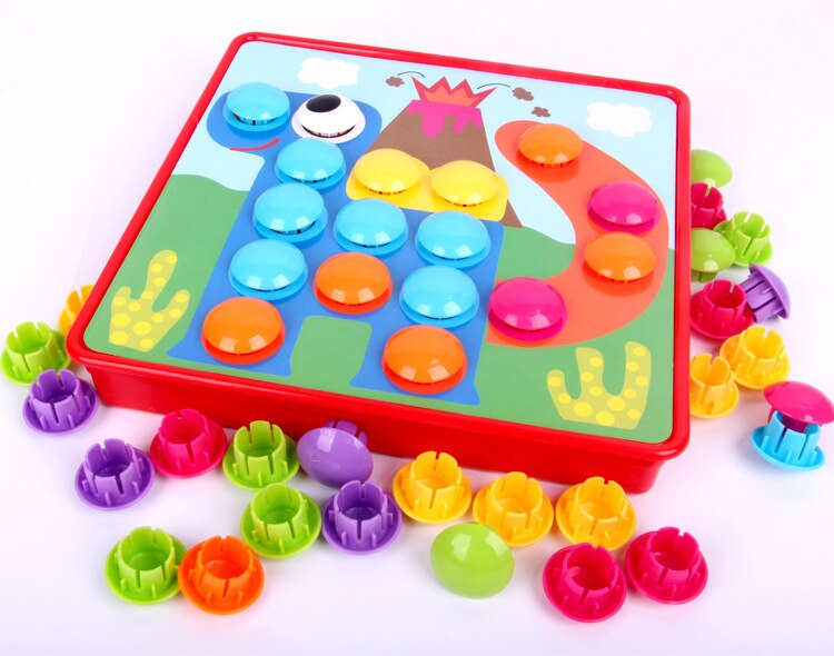 Mosaik champignon neglesæt til børn sammensat billede puslespil pædagogisk spil legetøj til barn knap kunst 3d gåder legetøj