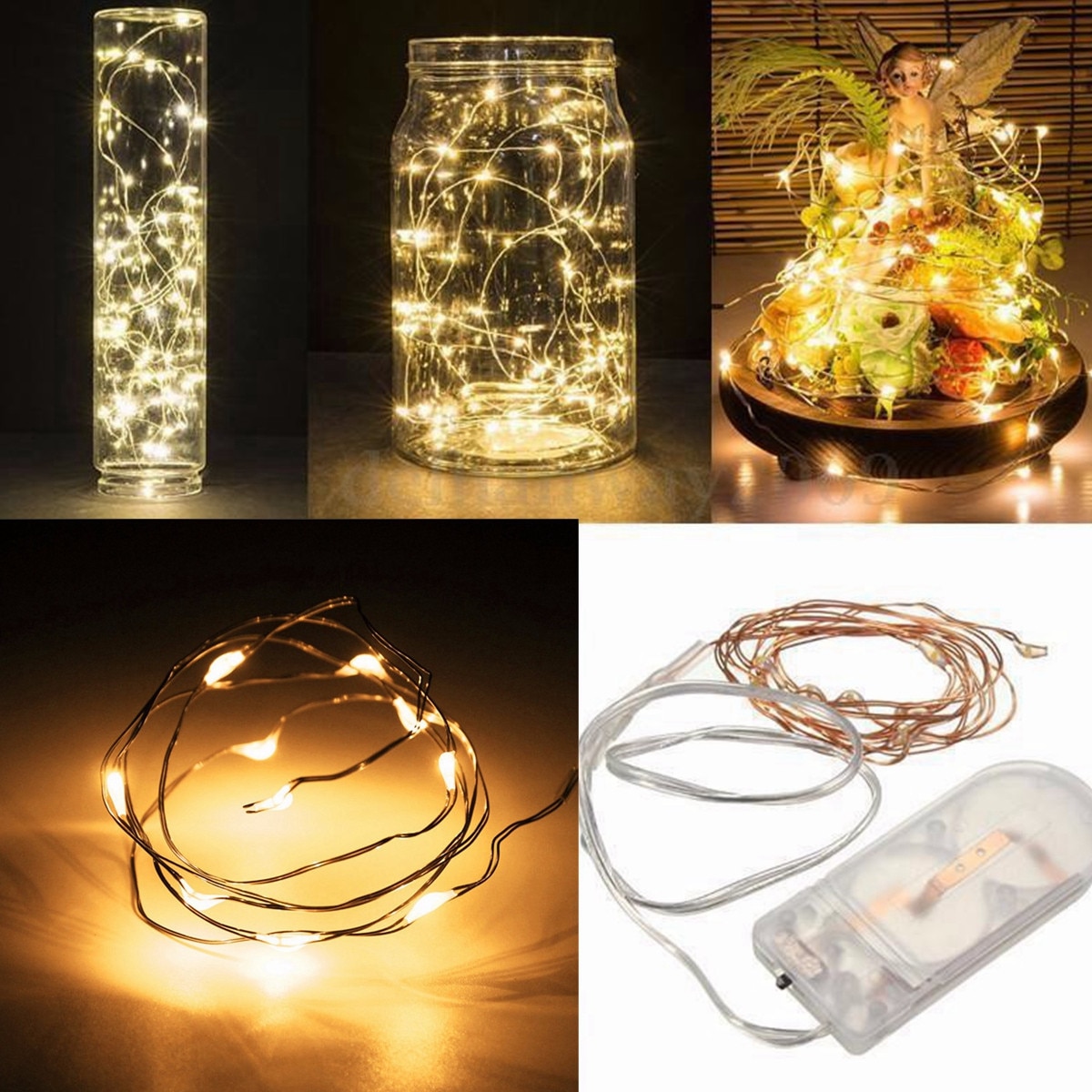 1/2M luces tipo Hada a prueba de agua LED Cadena de luz para Navidad de vacaciones jardín dormitorio boda decoración exterior Interior lámpara