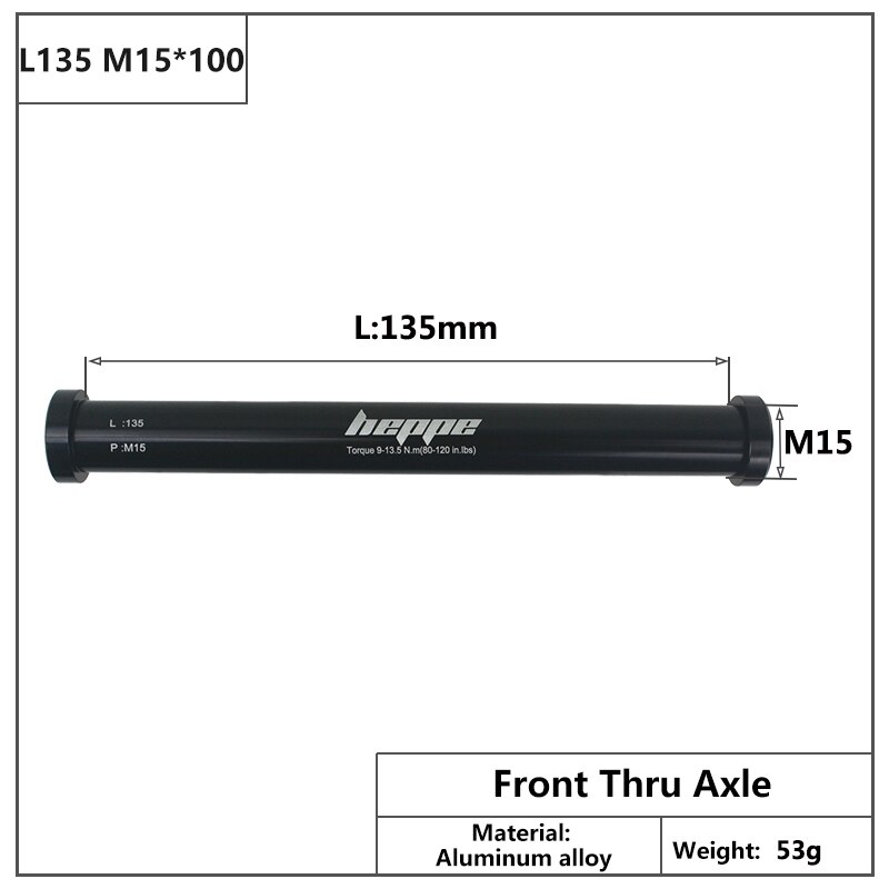HEPPE Bike Thru Achse Vorne Gabel Welle Spieße Fett Bike Hinten Hub Steckachse 15x14 2/148 15x10 0/110 MTB Schnell release M15xP 1,5: L135 M15 15X100