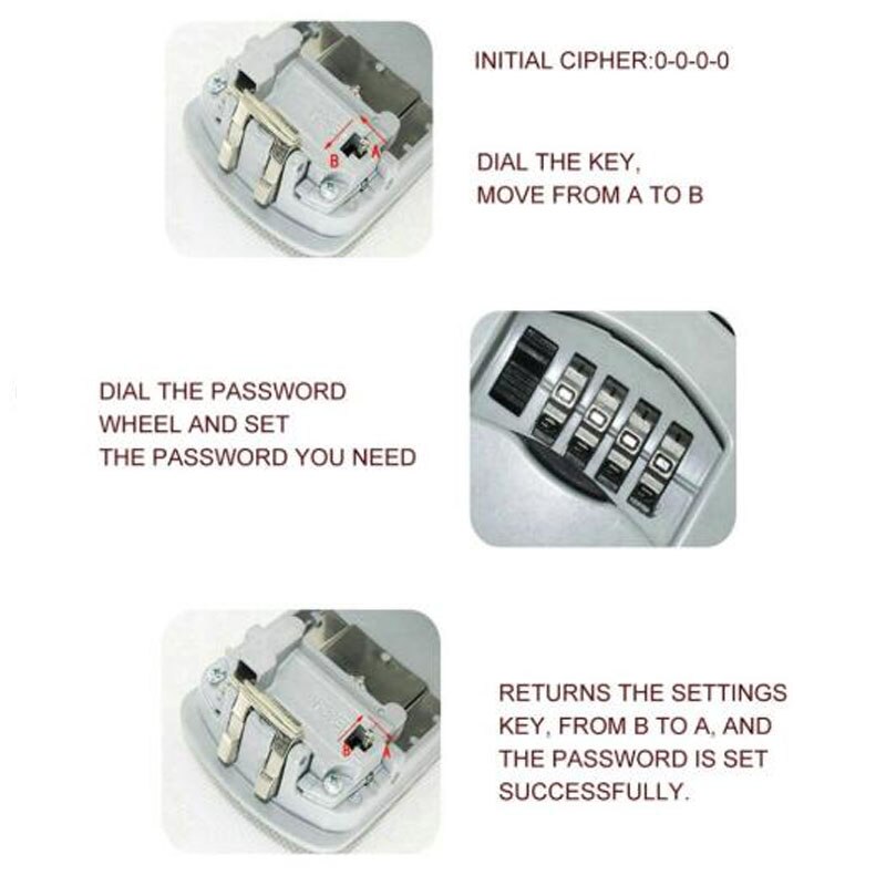 Master Lock Key Safe Box Outdoor Wall Mount Combination Password Lock Hidden Keys Storage Box Security Safes For Home Office