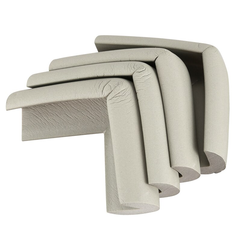 4Pcs Desk Table Edge Cover Guard Corner Protector Cushion Gray with Childproof Edge Corner Guard Cushion 2M (White)