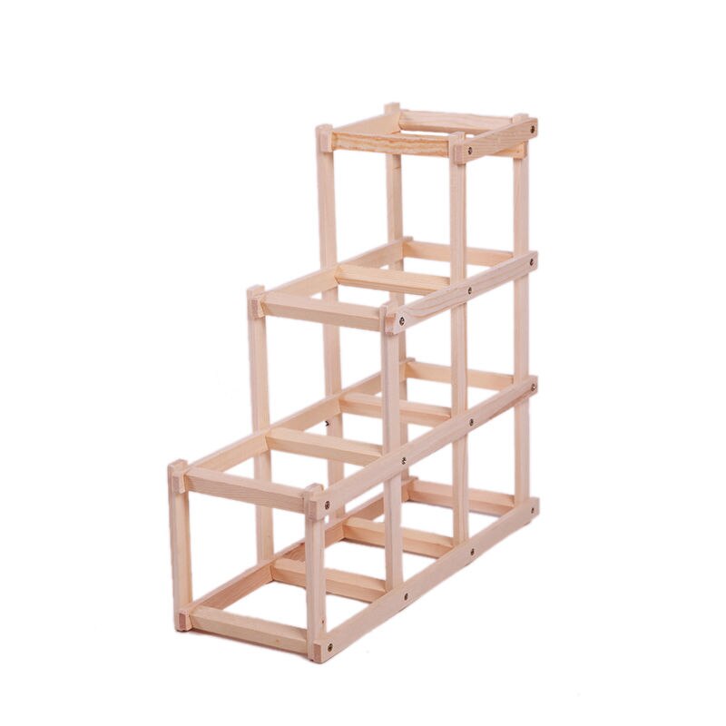 Houten Rode Wijn Rack 6 Fles Mount Keuken Houder Tentoonstelling Organizer: Original Wood 6