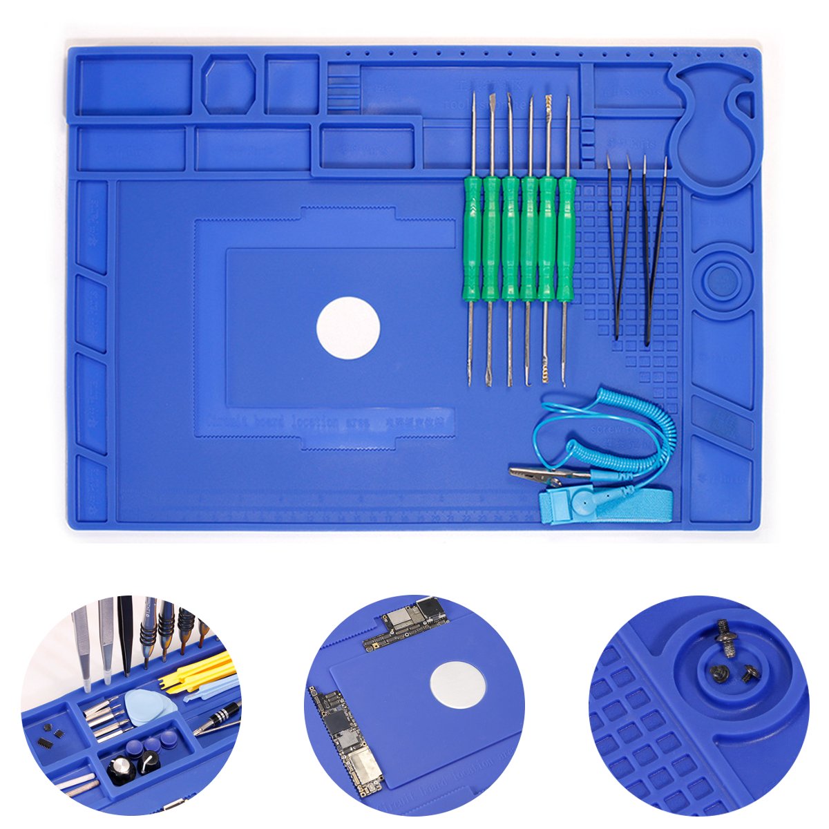Work Pad Desk Platform Soldering Repair Station Repair Pad Insulation Heat Resistant Soldering Station Silicon Soldering Mat