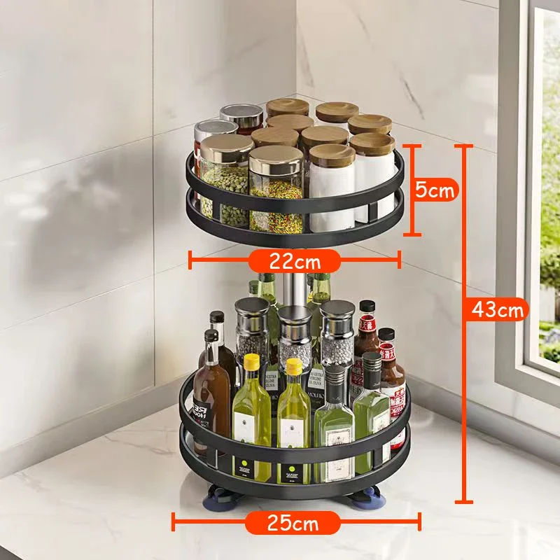 360 ° Rotação tempero rack organizador jar latas bandeja de armazenamento antiderrapante para temperos rack de armazenamento de cozinha acessórios de cozinha: Verde claro