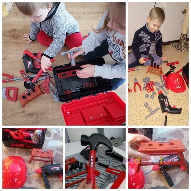 Kinderen Toolbox Ingenieur Simulatie Reparatie Tool Elektrische Boor Schroevendraaier Reparatie Tool Pretend Speelgoed Set Kinderen Set