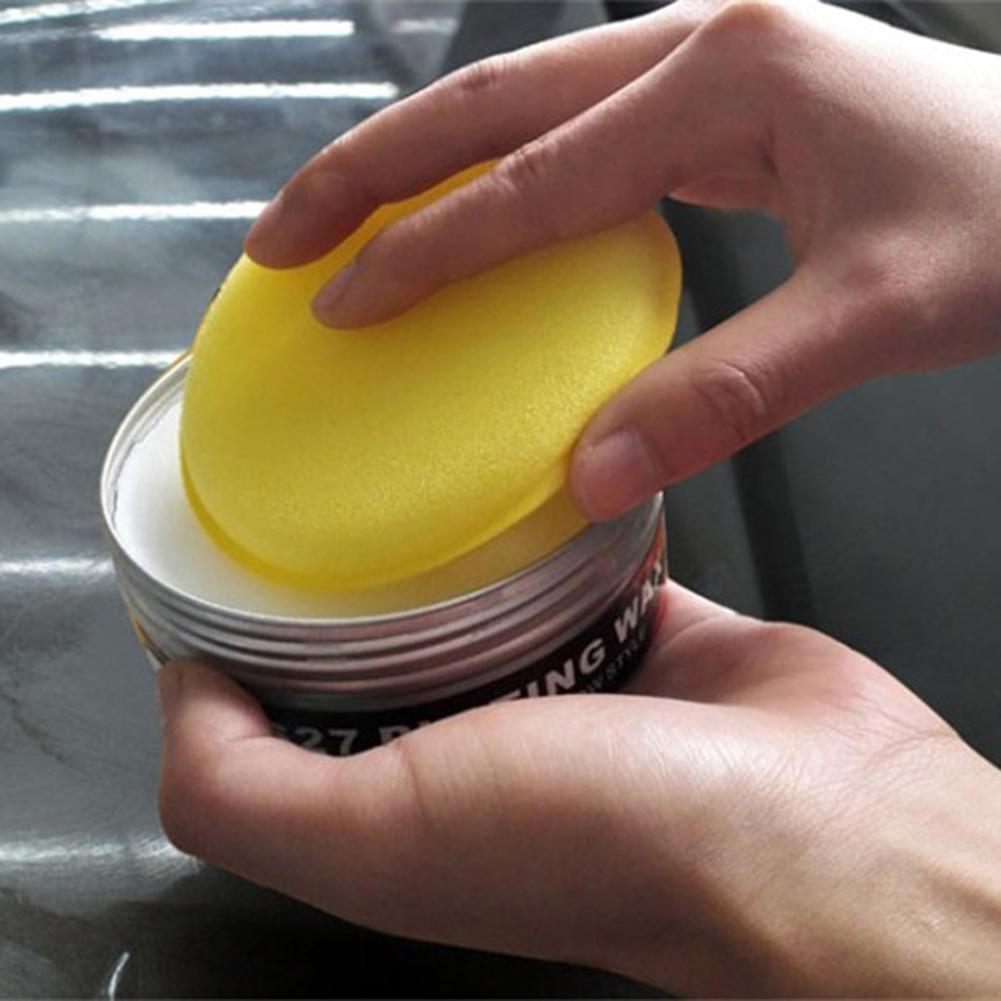 Pasta de cera abrillantado para coche, reparador para arañazos, pintura dura para coche, cera para pintura, cuidado, revestimiento impermeable, eliminador de arañazos con esponja