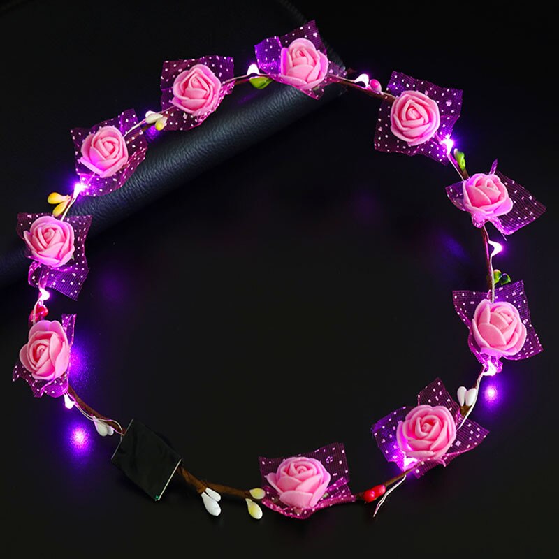 24Pcs Led Gloeiende Kroon Bloem Haarband Krans Party Kinderen Meisje Vrouwen Hoofdband: 11