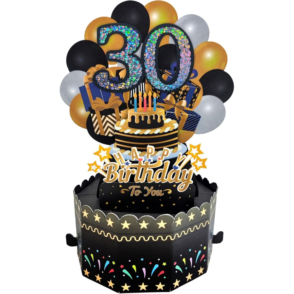 18/30/40/50/60th narodeninové priania, vtipná obálka, 3d vyskakovacie narodeninové priania, farebné kvetinové narodeninové priania: Svetlo žltá