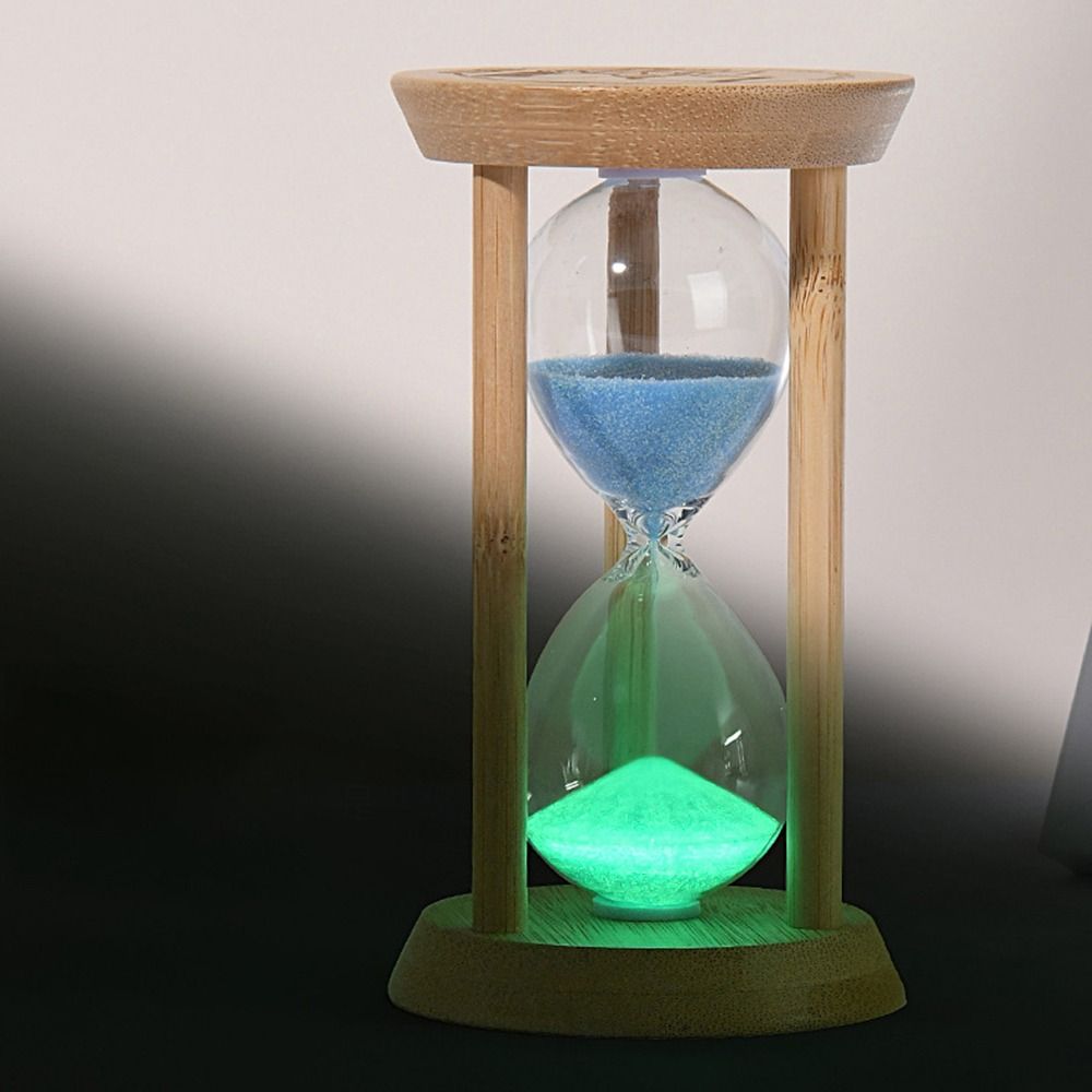 Bamboe Fluorescerende Zandloper 1/10 Minuut Creatieve Lichtgevende Zandloper Geen Elektriciteit Vereist Duurzame Decoratieve Zandklok