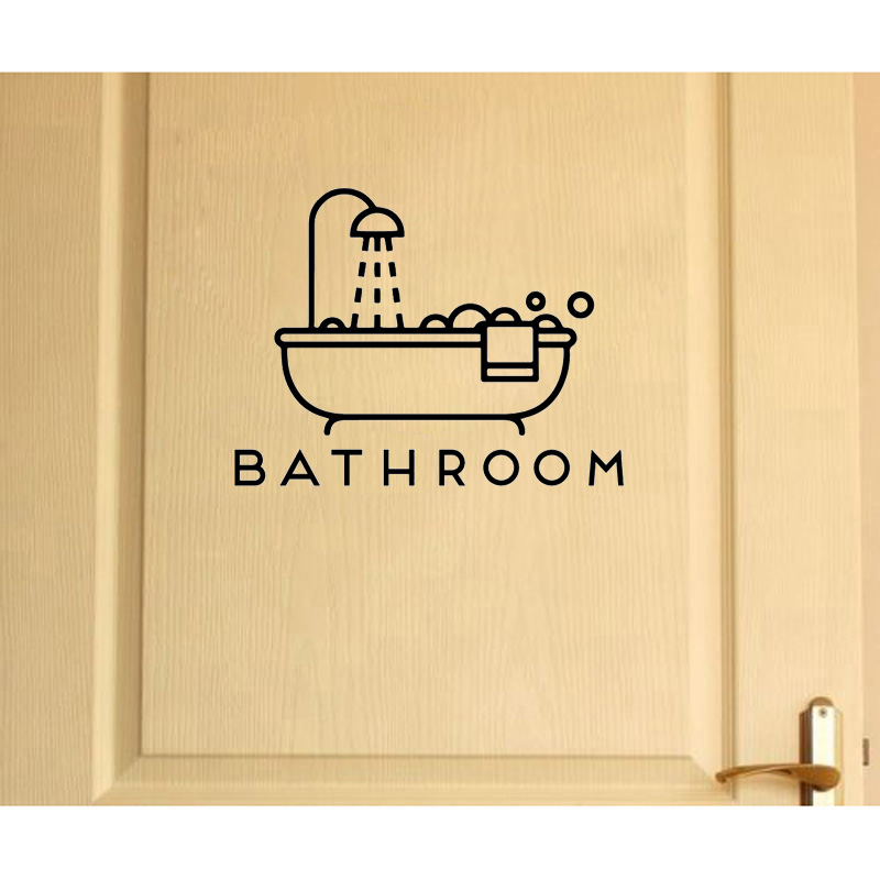 Yoja 25*19cm sjove badeværelse toiletdør dekoration mærkat grafisk og wallstickers  a40500