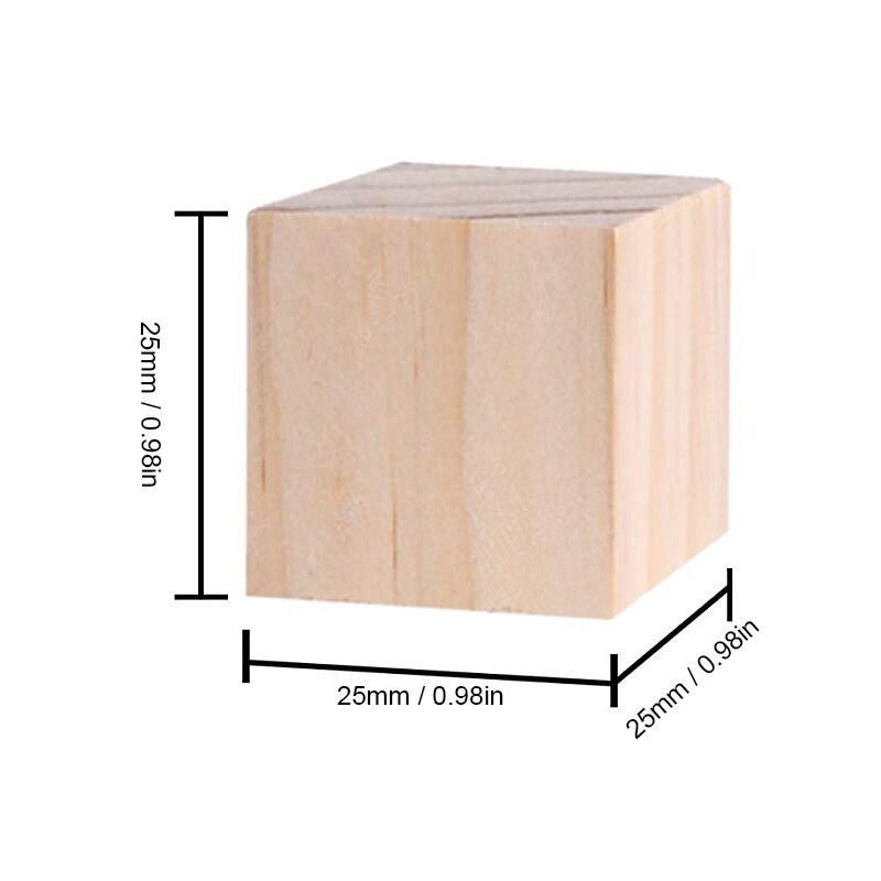 15/20/25MM Small Wooden Cubes Unfinished Wood Blank Square Blocks DIY Embellishments Crafts Scrapbooking Nordic Home Decor