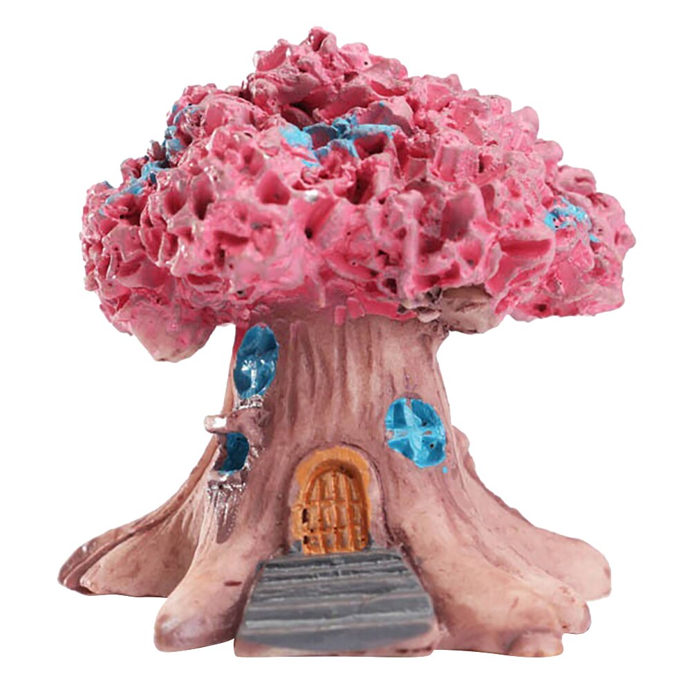 Mini maison arbre à féerique | Micro paysage, décor artisanal, moules en plâtre miniaturas, décoration de jardin Miniature: Rose