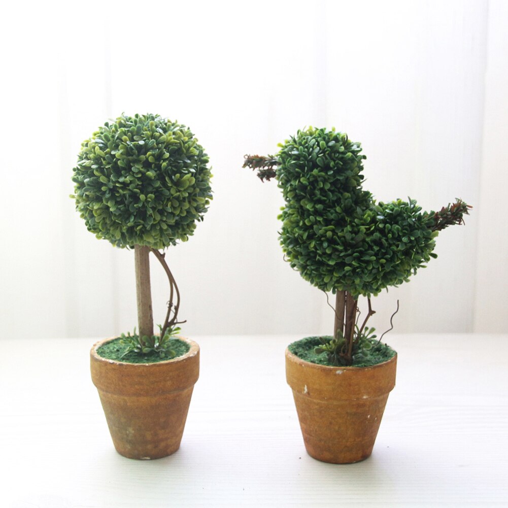 1Pc Hart Ster Ronde Ingemaakte Kunstmatige Plant Bonsai Kleine Boom Pot Planten Bonsai Plant Ornament Huis Tuin Bruiloft partij De