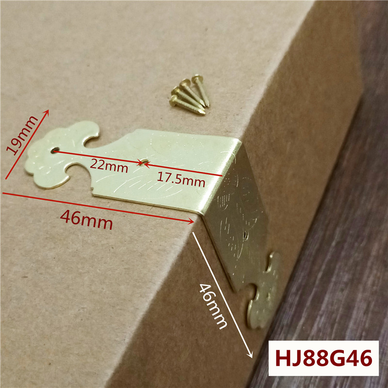 12 stk antik kasse hjørne beskytter vintage smykker trækasse dekorative beskyttere sag fødder ben møbler hardware tilbehør: Stor gul