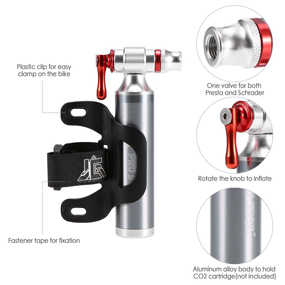 Bike Handleiding Inflator Fiets CO2 Tire Inflator Draagbare Presta Schrader Twin Valve Emergency Inflator