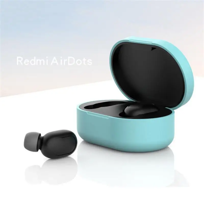 Silicone Case For Xiaomi Redmi Airdots 1/2 Cover Protective Earphone Case Headphones Cases Protective Charging Box Bag: BROWN