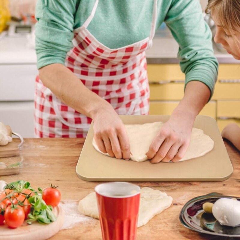 Piedra para Pizza, piedra para hornear, 15x12 pulgadas, cordierita Tuff de ingeniería Rectangular resistente, es muy adecuada para hornos y parrilla