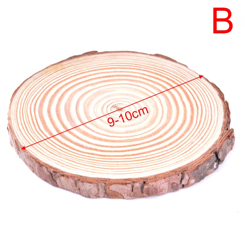 8-16CM 1pc Natural Round Unfinished Wood Slices Circles With Tree Bark Log Discs DIY Crafts Wedding Party Painting