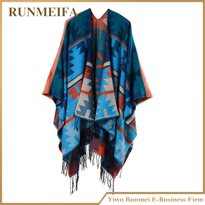 [runmeifa] kvinner batwing dusker kappe sjal polyester og akryl poncho kappe skjerf sjal poncho teppe pashmina