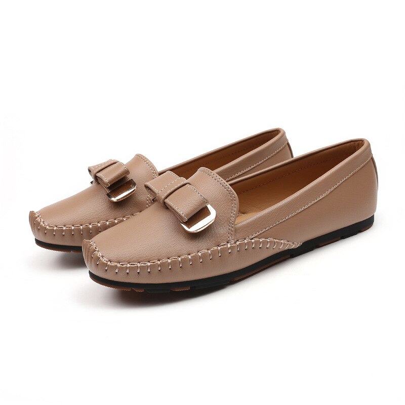 Berømt mærke bowtie espadrilles damer afslappet ærter bådsko håndsyet blød bund oxfords kvinder hyggelige slipon flats mokkasiner