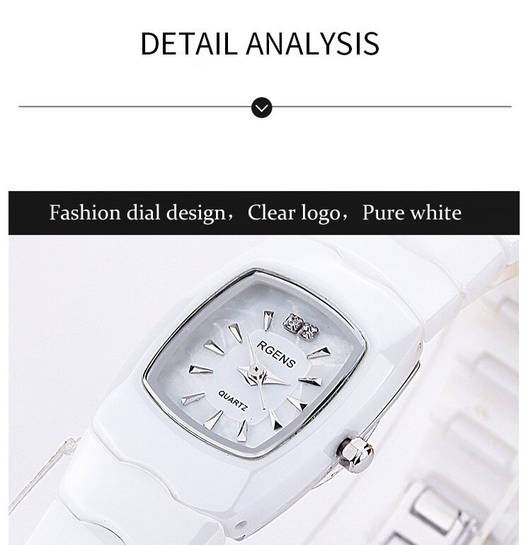 Luksus herre dame ægte sort keramik armbåndsure quartz firkantede originale damer mand elsker ure casual vandtæt diamant