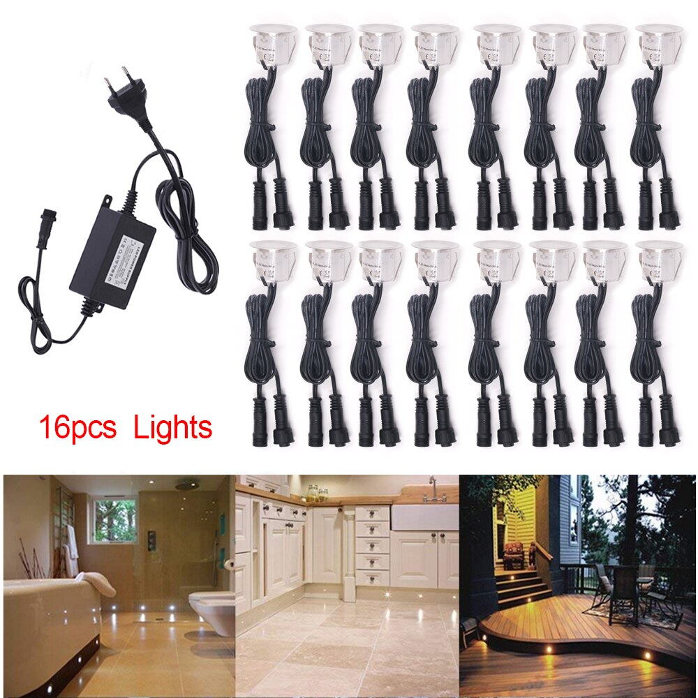 10pcs Led Deck Lights DC12V Waterproof IP67 Underground light SMD2835 EU/UK/US/AU Recessed Led Deck Lighting Wall Spotlight