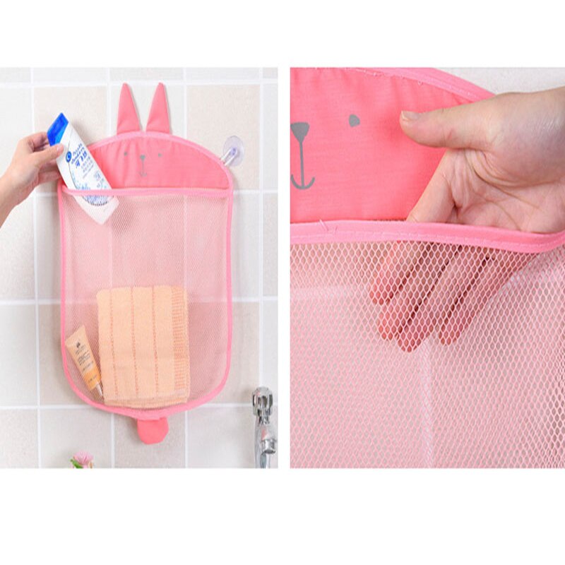Baby badspeelgoed organizer voor jongens en meisjes, cartoon opvouwbare netzak met zuignap, hangende mand, badkamer, douche, speelgoed opberger