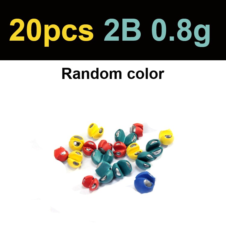 Aparejo de pesca de plomo con revestimiento de goma, aparejos de pesca de carpa, con plomo dividido reutilizable, 20 Uds.: 2B 20PCS