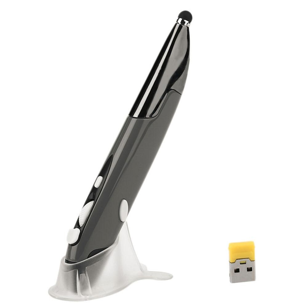 2.4G Wireless Mouse Adjustable 1600DPI Pen Mouse USB Optical Air Mouse Presenter Pen Mini Mice Capacitive Pen for Tablet Laptop