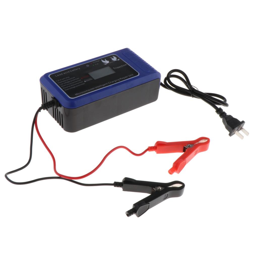 10A Car Motorcycle Battery Charger LCD Display Motorcycle Pulse Repair Charger