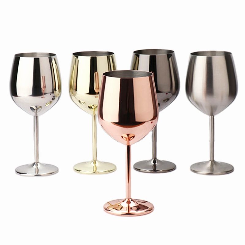 304 Stainless Steel Goblet Wine Glass Juice Drink Goblet Shatterproof Party Barware Large-Capacity Goblet Bar Accessories