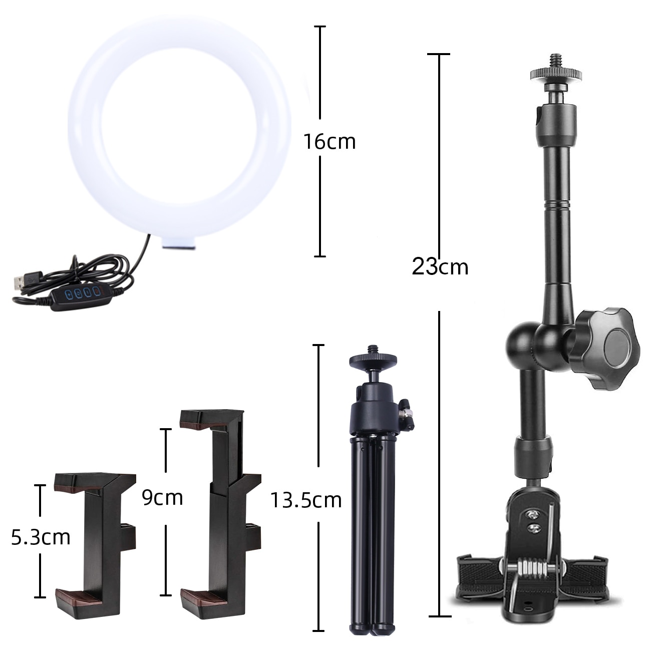 Ring Light per Computer portatile Desktop Zoom Meeting, Kit di illuminazione per videoconferenza con supporto per telefono treppiede Clip per Webcam