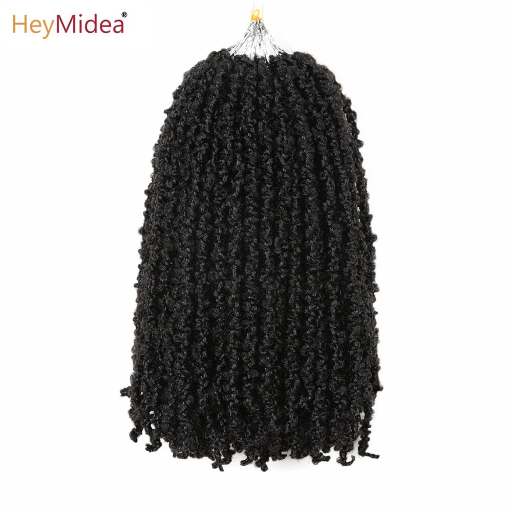 Butterfly Locs Crochet Hair 14Inch Pre Looped Distressed Locs Crochet Braids Hair Extensions Black For Women Heymidea: 6Packs