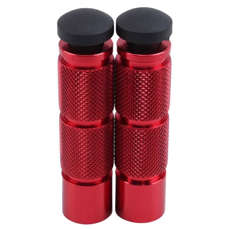 Footrest Durable Tools Universal Aluminum Alloy Rear Foot Pedal Motorcycle Round Extension Pegs Replacement Threaded: red