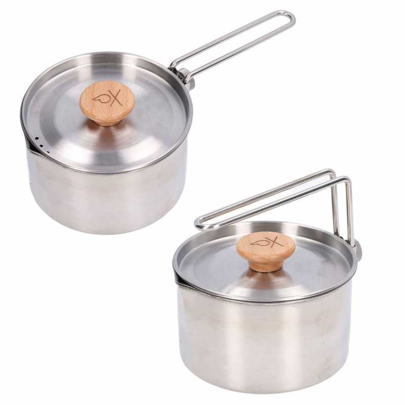 Marmite Camping Acier Inoxydable 3L Avec Poignée - Pour Feu De Camp, Barbecue, Cuisine Maison, Couvercle Inclus