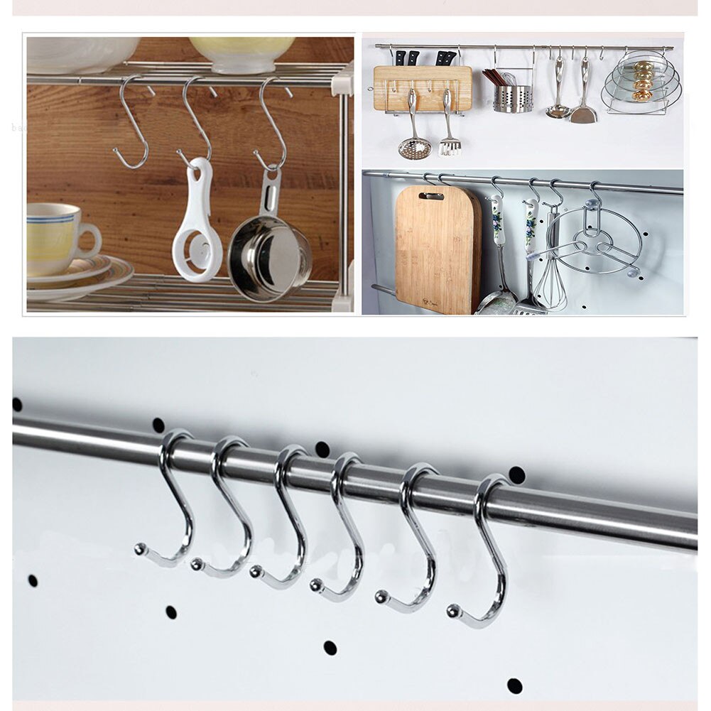 20Pcs Multifunctionele S Vormige Haak Roestvrijstalen Keuken Slaapkamer Reling S Hanger Haak Sluiting Houder Opknoping Opslag gereedschap