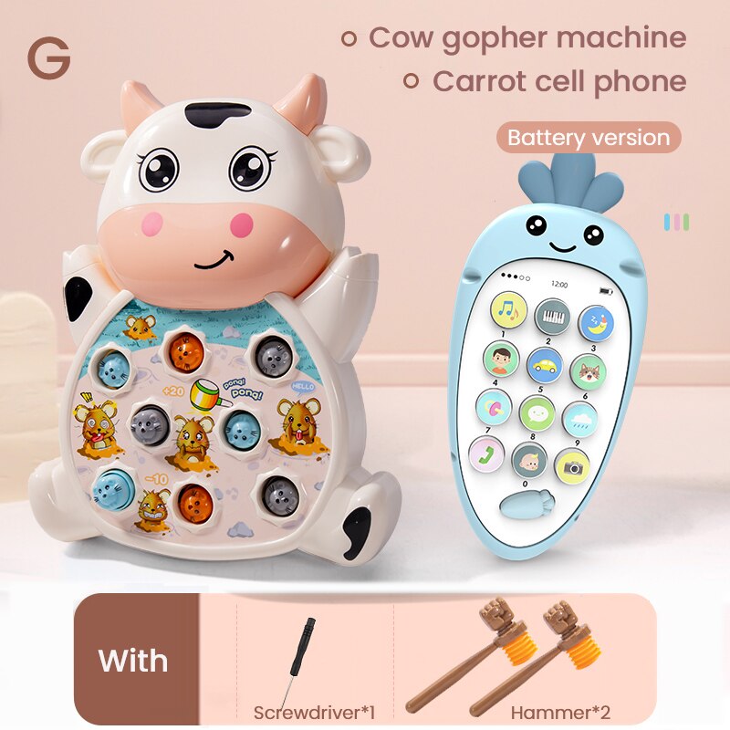 Juego eléctrico de hámster para niños, máquina de juegos para niños, interacción entre padres e hijos, juego de percusión de escritorio para educación temprana para bebés de 1 a 3 años: G