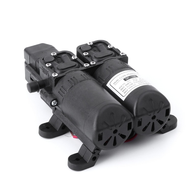 Hög effekt tryck dubbel pump 12v dc mini elektrisk vattenmotor maskin