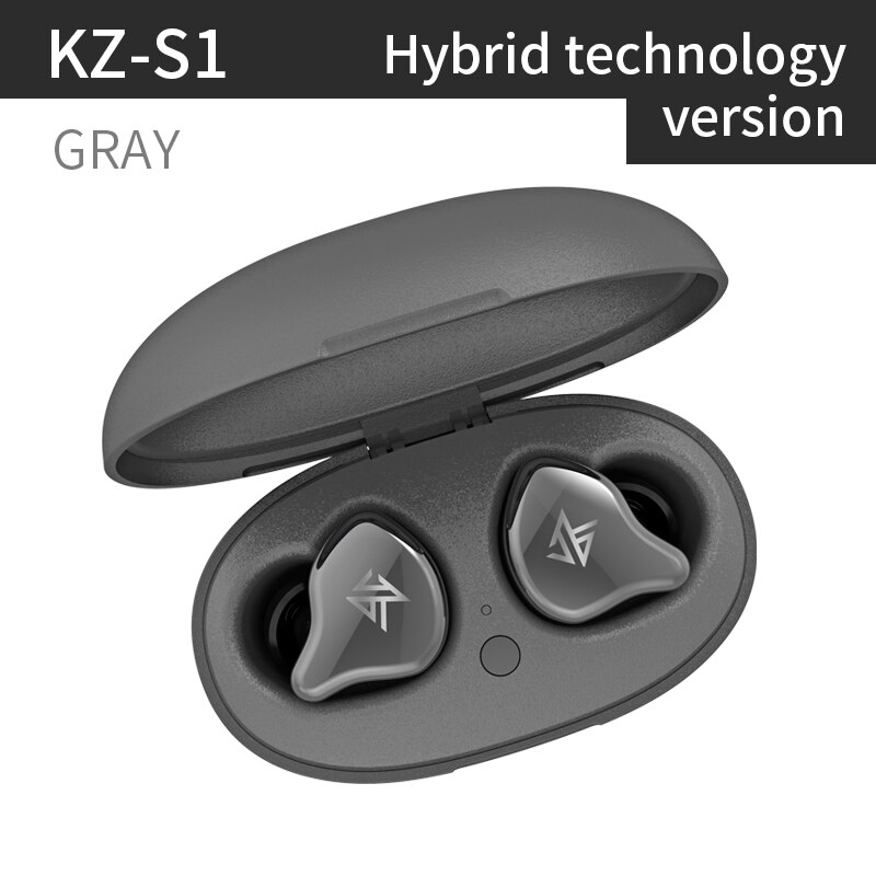 AK KZ S1 S1D TWS True Wireless Earbuds KZ Bluetooth 5.0 Earphone 1BA+1DD Hybrid Portable HIFI Stereo Sport Headset Noise Cancel: Gray