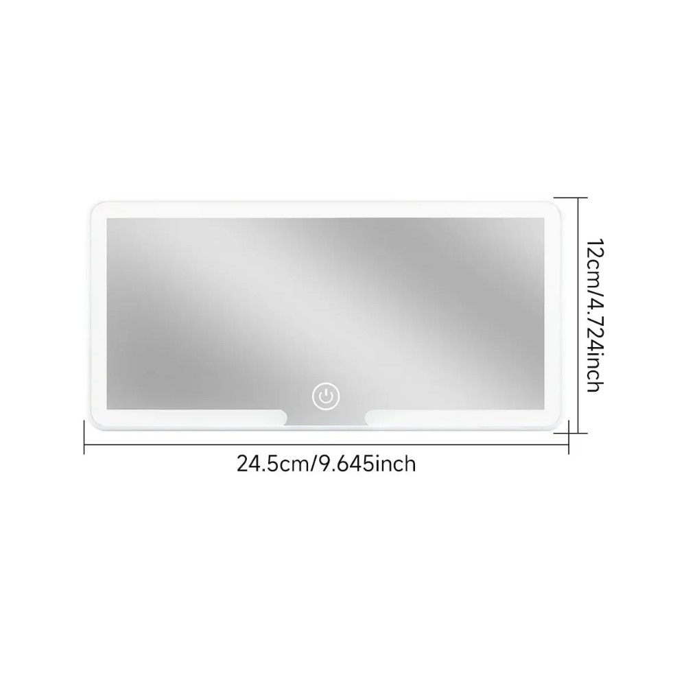Espejo de maquillaje para parasol de coche, pantalla táctil LED, brillo ajustable, conmutable, espejo de maquillaje Interior de coche, espejo de tocador de carga