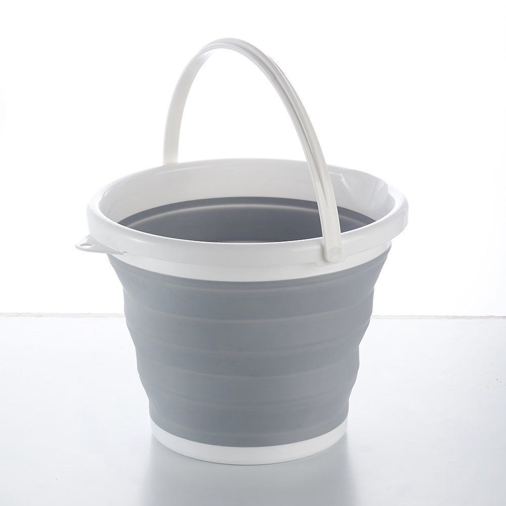 Cubo plegable de 10 l, cubos de silicona plegables, para pesca, lavado de coches, Camping al aire libre, suministros de baño, gran capacidad