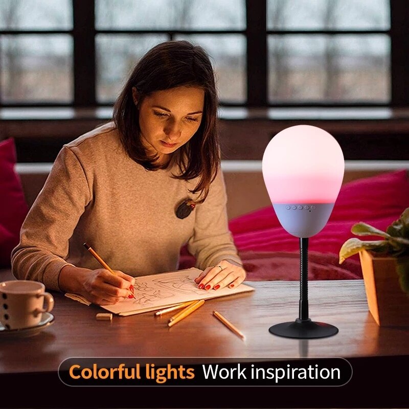 5W Bluetooth Wireless LED Light Bulb RGB Colorful Music Playing Chargable Lamp Entertainment Funny Speaker For Relax And Unzip