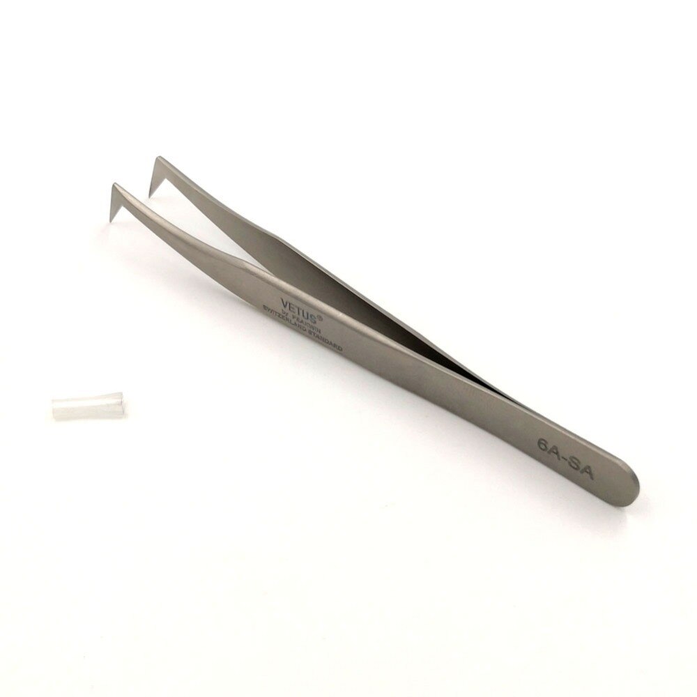 Pinzas VETUS SA, de acero inoxidable, antimagnéticas, antiácido, anticorrosión para extensiones de pestañas, herramientas de reparación de laboratorio